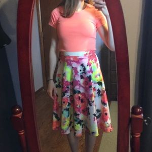 Lara Fashion small bright floral circle skirt